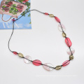 Custom rose red colorful long link chain epoxy resin transparent necklace